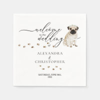 Cute Pug Dog Welcome to wedding