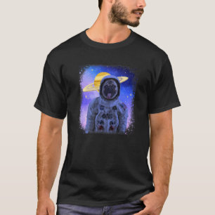 Cute Pug Dog With Astronaut Helmet Galaxy Outer Sp T-Shirt