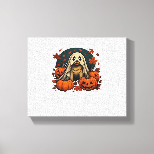 Cute Pug Dog With Pumpkins Fall Halloween Classic  Canvas Print (Front)