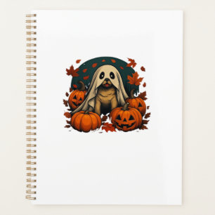 Cute Pug Dog With Pumpkins Fall Halloween Classic  Planner