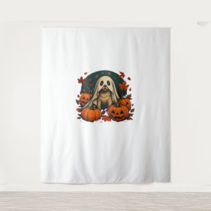 Cute Pug Dog With Pumpkins Fall Halloween Classic  Tapestry