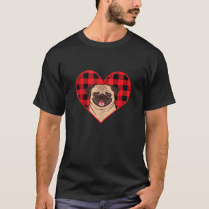 Cute Pug Face Valentines Day Heart Pug Dog Lover T T-Shirt
