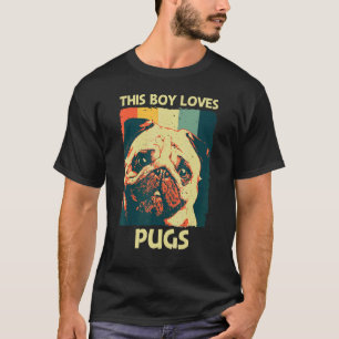 Cute Pug For Boys Kids Pet Dog Puppy Breed Pug T-Shirt