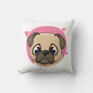 Cute Pug Gift Puppy Dog Lover Mum Fur Mama Pink Cushion