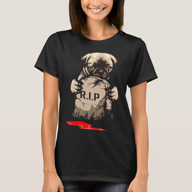 Cute Pug Grave Stone  Essential T-Shirt 962 (Front)