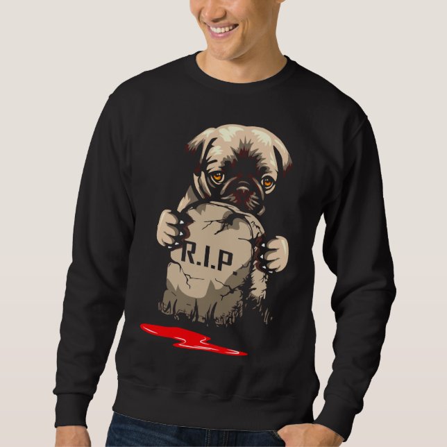 Cute Pug Grave Stone  Essential T-Shirt 962 Sweatshirt (Front)