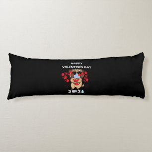 Cute Pug Heart Face Mask Happy Valentines Day 2021 Body Cushion