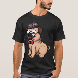 Cute Pug Hipster Classic 602 T-Shirt
