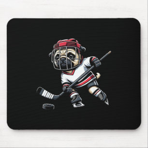 Cute Pug Hockey Player Dog For Men Women Girls Kid Mouse Pad