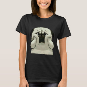 Cute Pug holding big cheeks Classic  105 T-Shirt