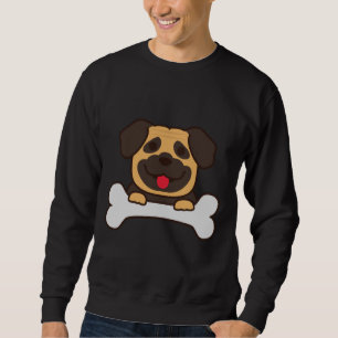 Cute pug holding bone Classic T-Shirt 118 Sweatshirt