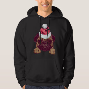 Cute Pug in a Christmas Santa Hat Classic T-Shirt Hoodie