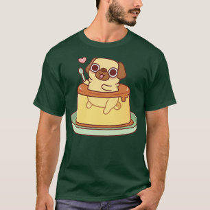 Cute Pug In Custard Pudding Funny T-Shirt