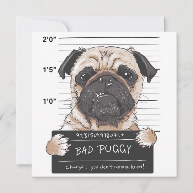Cute Pug Invitation (Front)