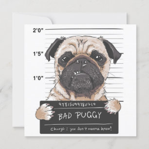 Cute Pug Invitation
