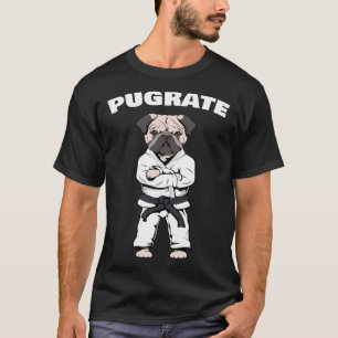 Cute Pug Karate Black Belt Martial Love Dogs T-Shirt