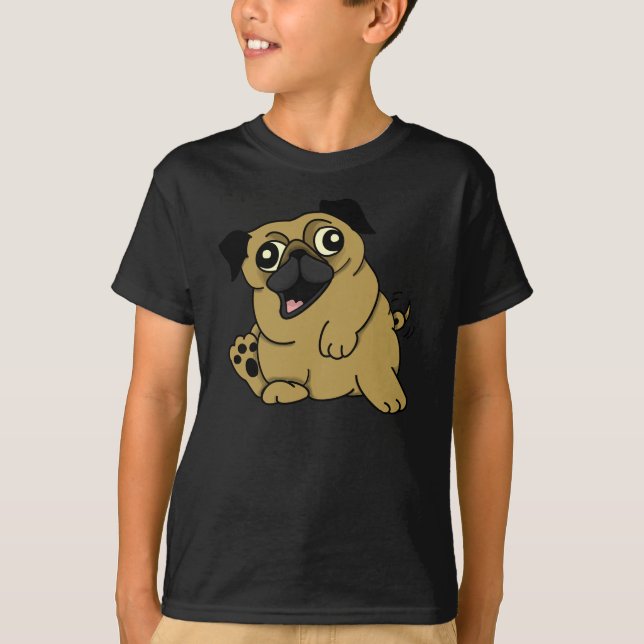 Cute Pug Kids' T-Shirt (Front)