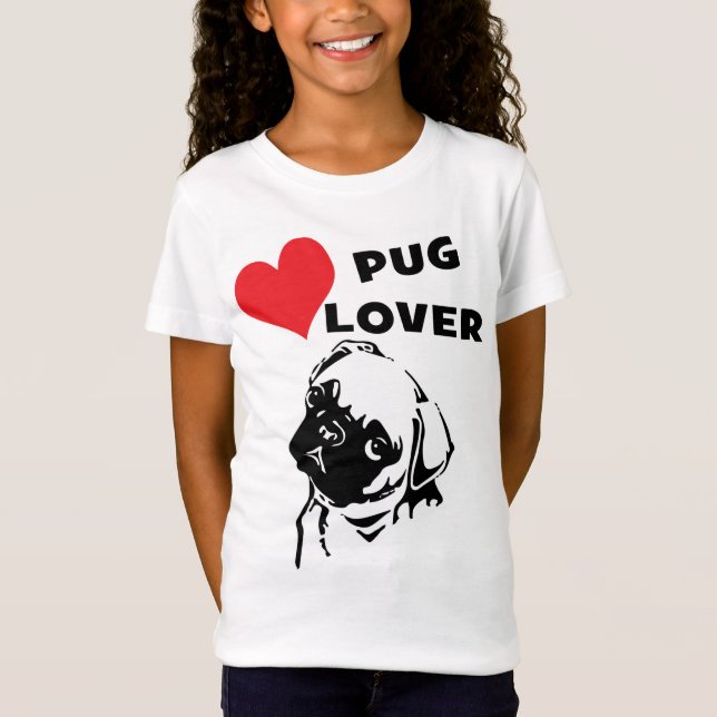 Cute Pug Love T-Shirt (Front)