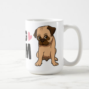 Cute Pug Mum Cartoon Puppy Dog Pugs Coffee Mug