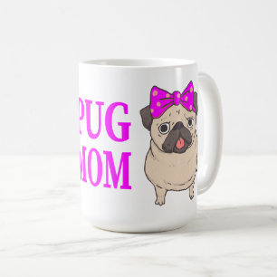 Cute Pug Mum Cartoon Puppy Dog Pugs Coffee Mug