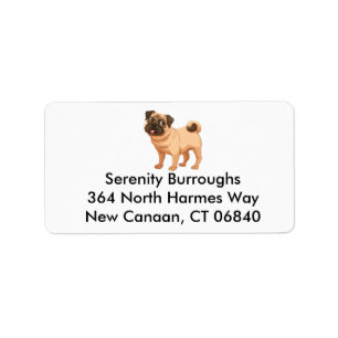 Cute Pug Mum Puppy Dog Dad Fur Mama Pugs Label