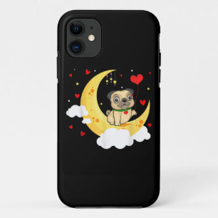 Cute Pug On The Moon Valentine's Day Beauty Case-Mate iPhone Case