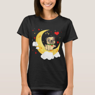 Cute Pug On The Moon Valentine's Day Beauty T-Shirt