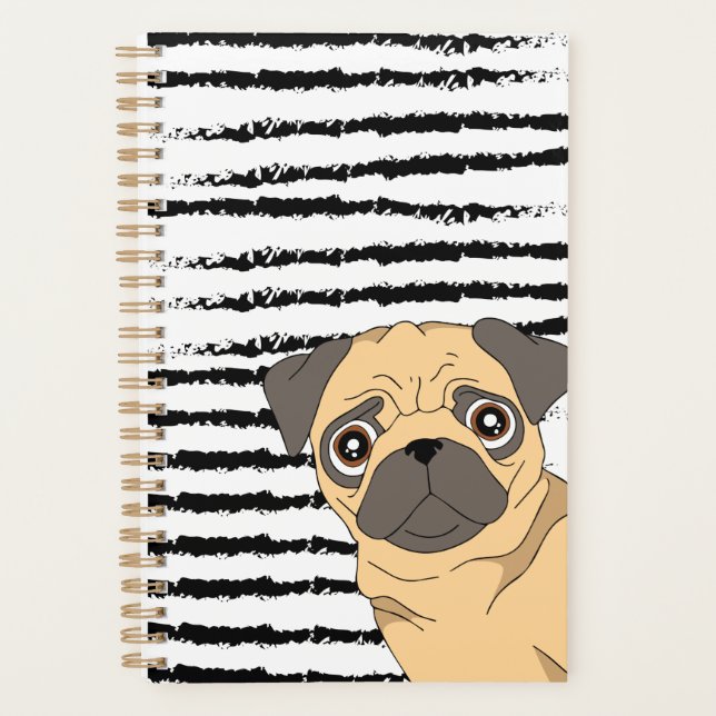 Cute Pug pattern Planner (Front)