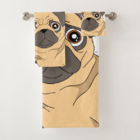 Cute Pug pattern striped