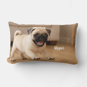 Cute Pug Personalised Lumbar Cushion