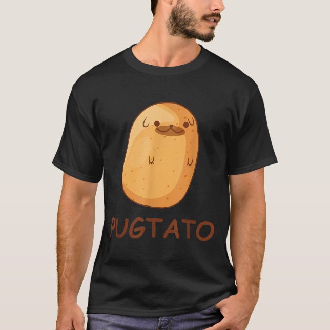 Cute pug potato shirt funny dog potato pugtato  (Front)