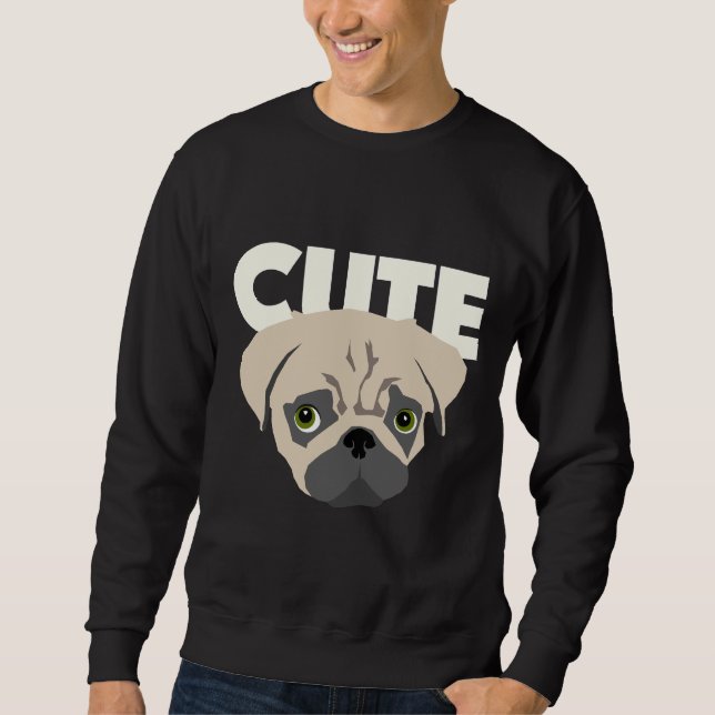 Cute Pug - Pug Mum. Pug Dad, Pug Lover  Essential  Sweatshirt (Front)