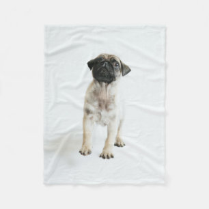 Cute Pug Puppy Fleece Blanket