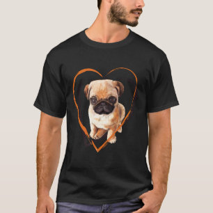 Cute Pug Puppy In Heart T-Shirt