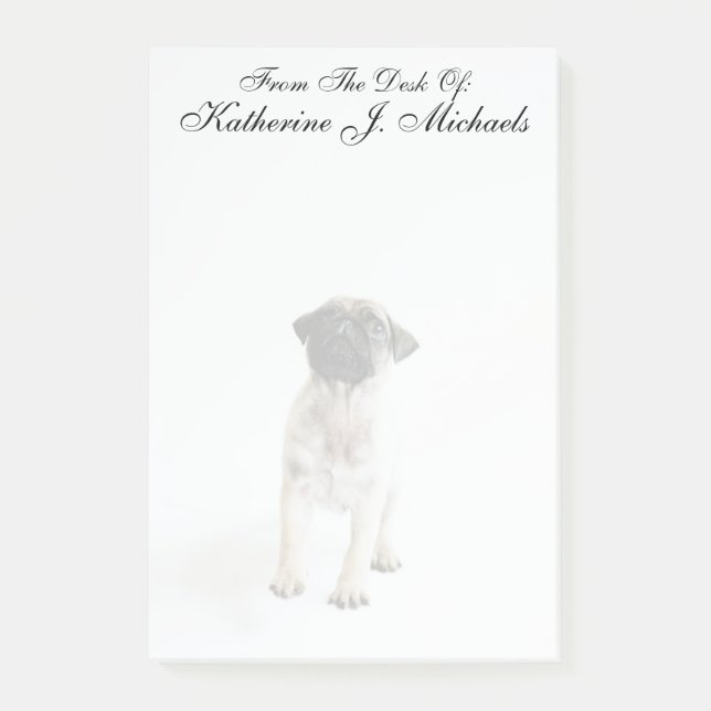 Cute Pug Puppy Post-it Notes (Front)