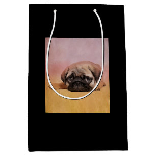 Cute Pug Puppy   Pug Dog Lovers Gift Medium Gift Bag