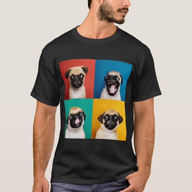 Cute Pug Puppy T-Shirt (Front)