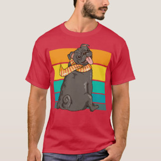 Cute Pug Retro Illustration T-Shirt