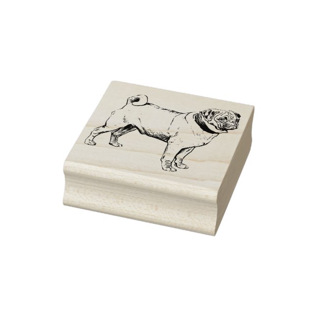 Cute Pug Rubber Stamp (Stamp)