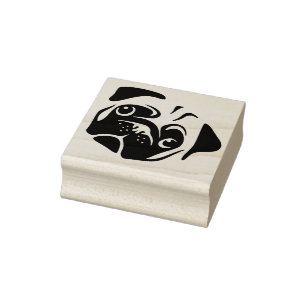 Cute Pug Rubber Stamp