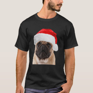 Cute Pug Santa Hat  Image Pugs Christmas Cool T-Shirt