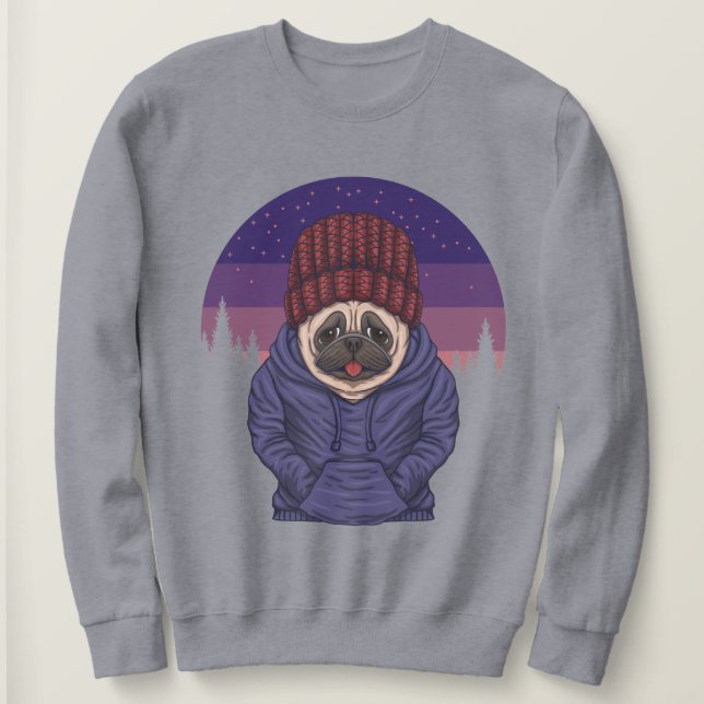 Cute Pug Sweatshirt (Design Front)