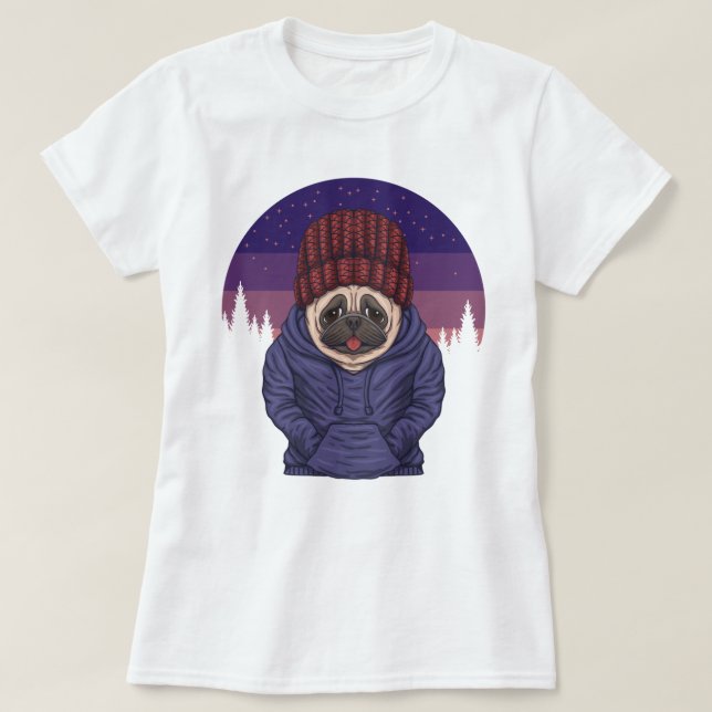 Cute Pug T-Shirt (Design Front)
