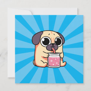 Cute Pug Thank You Card