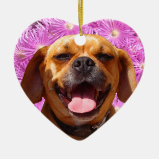 Cute Puggle Ceramic Tree Decoration