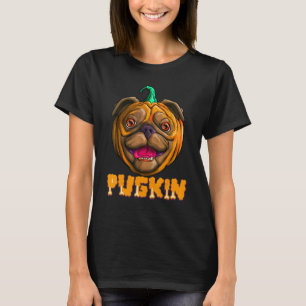 Cute Pugkin Pug Pumpkin Dog Halloween Costume T-Shirt