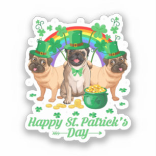 Cute Pugs Happy St. Patrick's Day