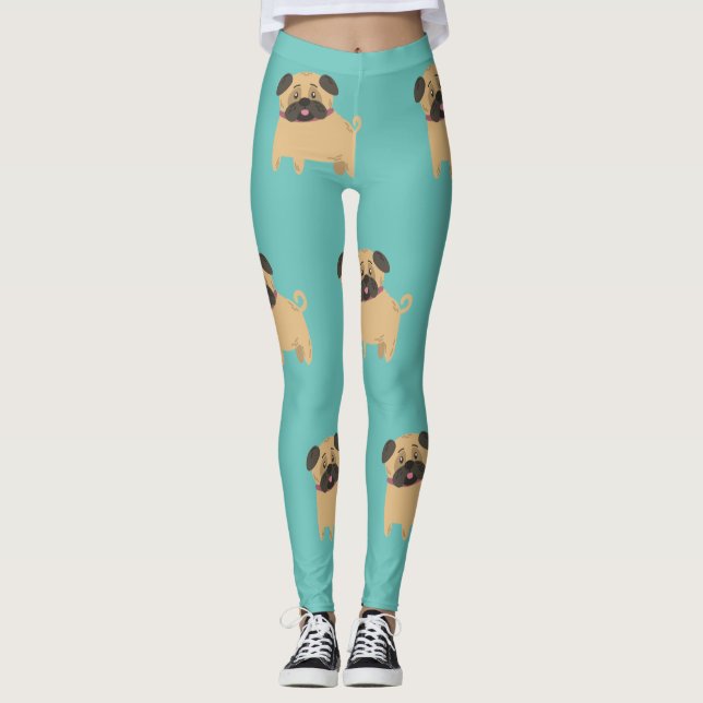 Cute Pugs Leggings (Front)