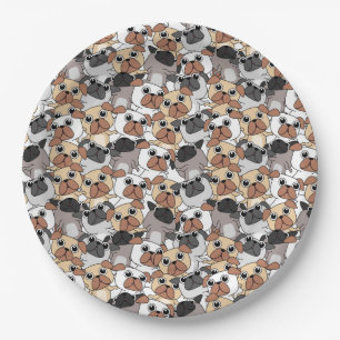 Cute Pugs Paper Plate