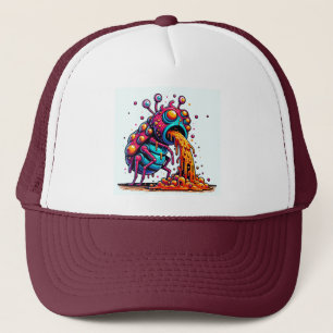 Cute Puking Alien Bug Trucker Hat